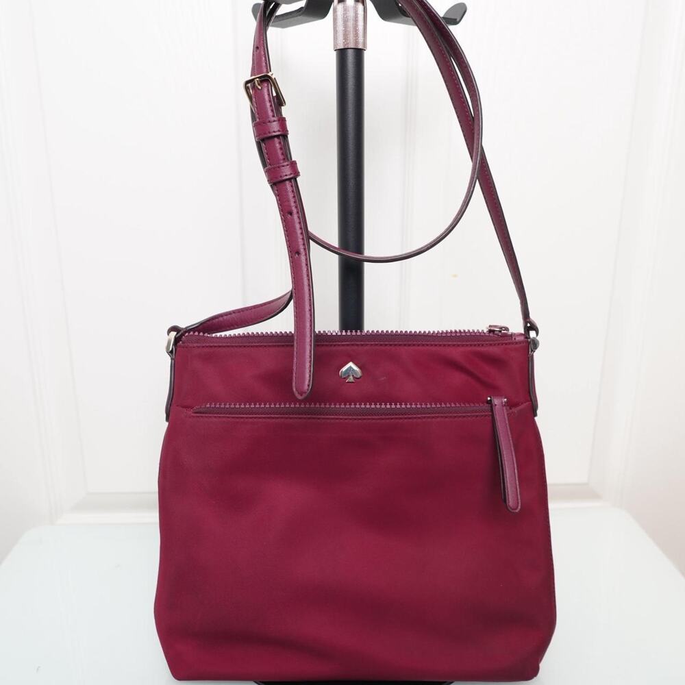 Kate Spade Crossbody Bag Burgundy Nylon